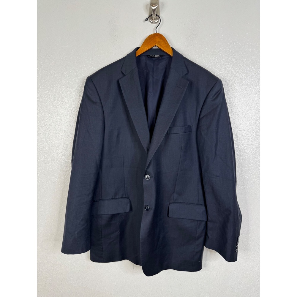 Jos. A. Bank Mens 42L Navy Blue Wool Blazer Traveler's Collection Tailored Fit